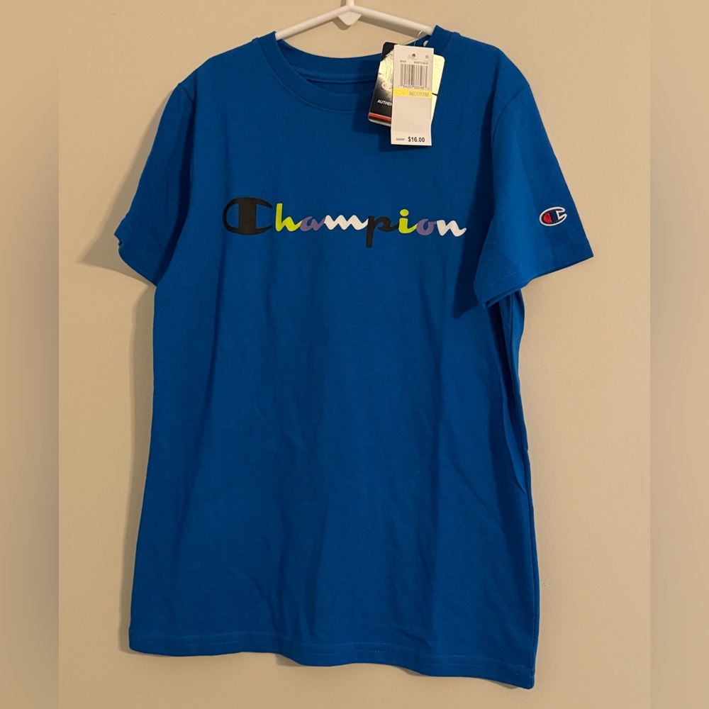 BNWT Champion Boy’s Logo Tee in Bright Blue